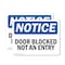 Signmission Door Blocked Not An Entry, 5 in W x Rectangle, Vinyl Decal OS-2PACK-NS-D-35-L-11471 - alternate 1
